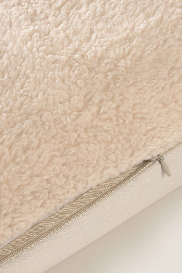 Textura Capa de almofada em microfibra e borrego bege