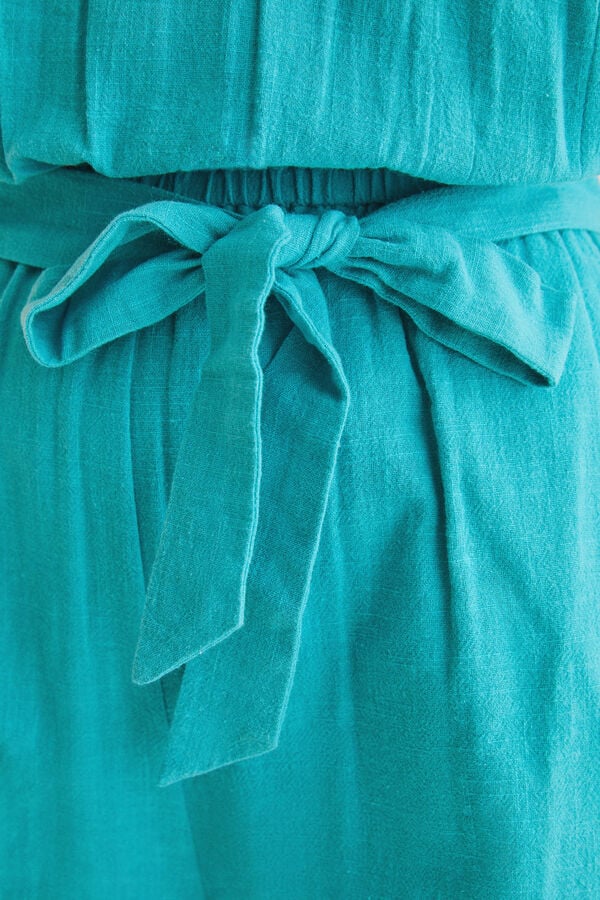 Womensecret Macacão curto 100% algodão halter azul azul