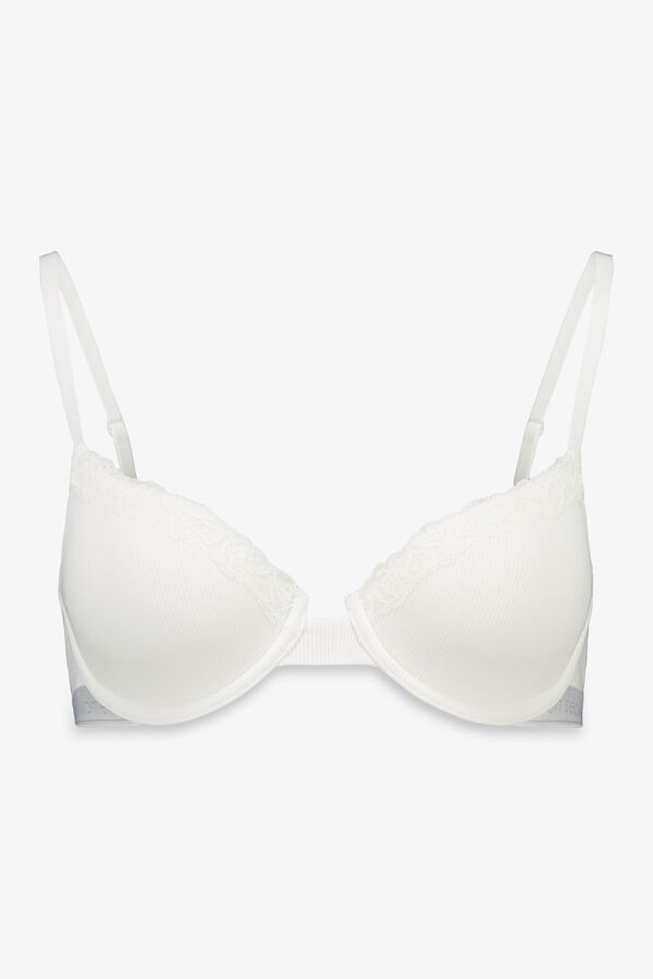 Women'secret BEAUTIFUL soutien cl&aacute;ssico de algod&atilde;o branco bege