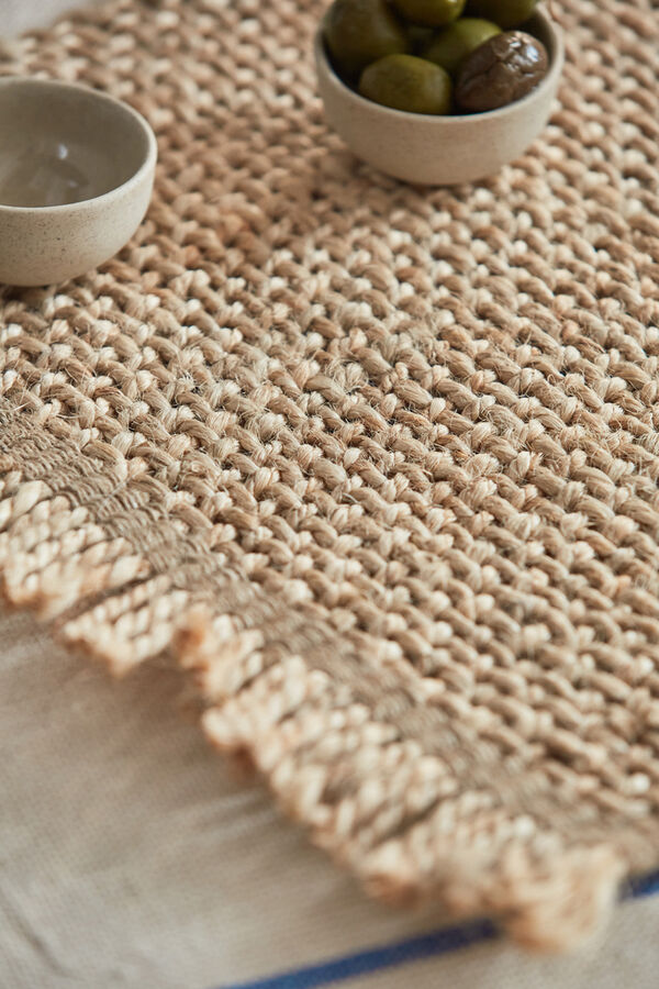 Calma House Mantel individual de yute trenzado Arena nude