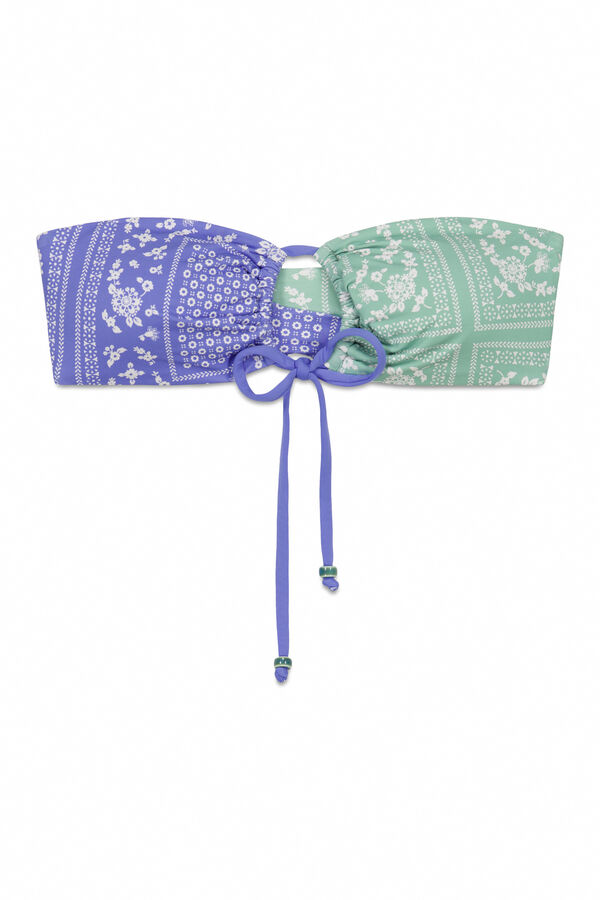 Women'secret Top bikini bandeau estampado pa&ntilde;uelo estampado