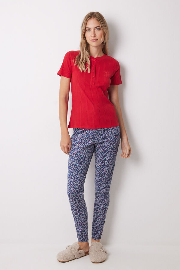 Women'secret Camiseta algod&oacute;n manga corta rojo rojo