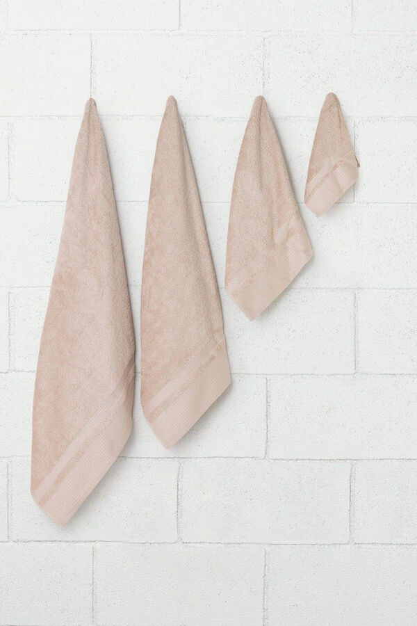 Textura Toalha toucador friso algod&atilde;o bambu 30 x 50 cm. bege