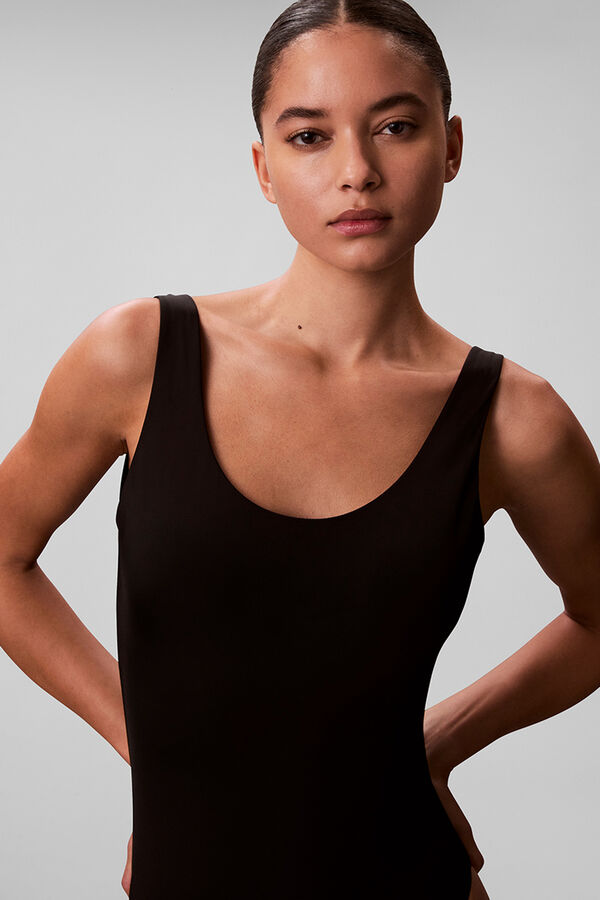 Calvin Klein Fato de banho liso com logo e costas decotadas preto