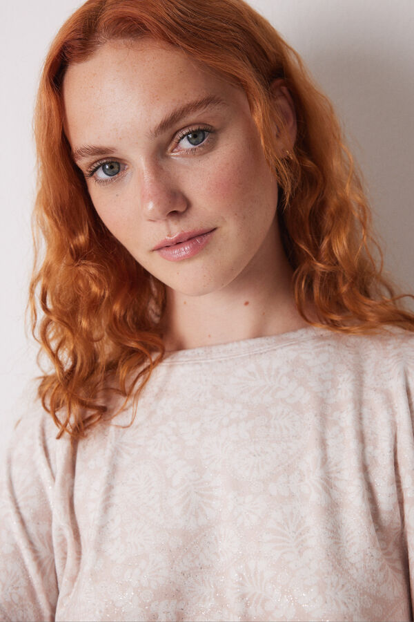 Women'secret Pijama comprido veludo cor-de-rosa rosa