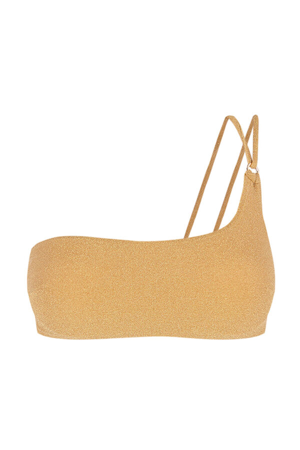 Women'secret Top bikini asim&eacute;trico dorado brillante amarillo