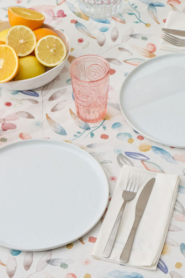 Textura Toalha de mesa de resina antimanchas com folhas e flores estampado
