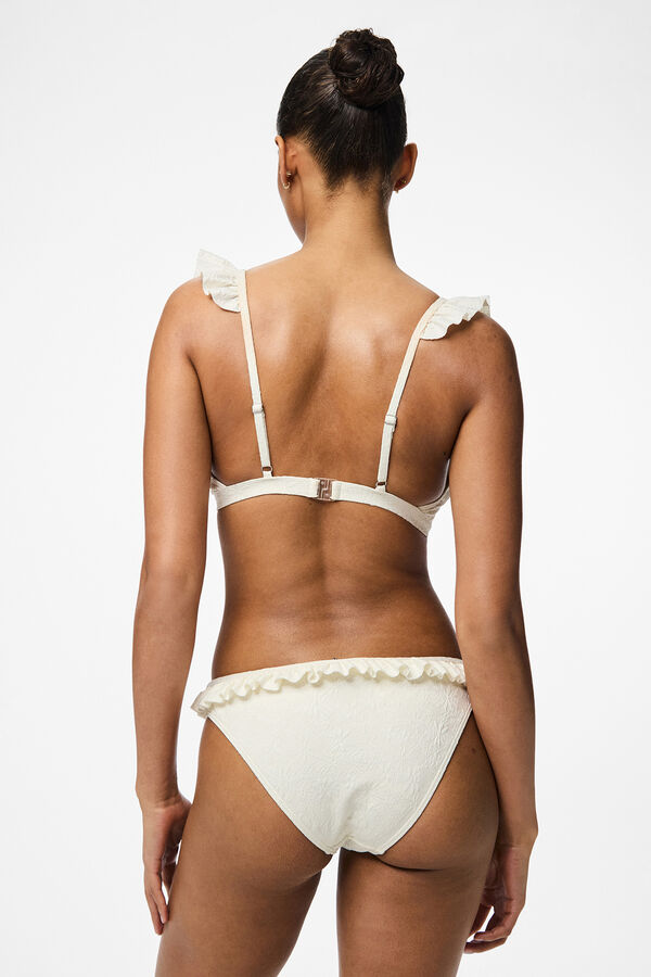 Pieces Top de bikini rom&aacute;ntico blanco