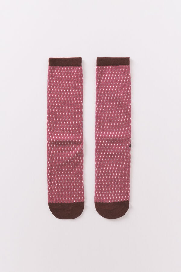 Women'secret Meias longas de lurex granada estampado