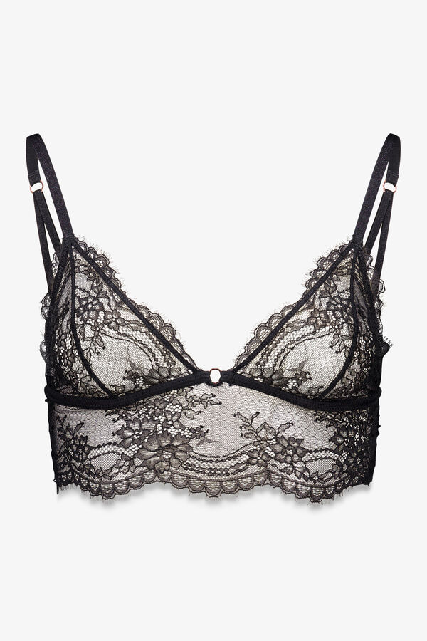 Women'secret Bralette especial de renda preta nas renda preto