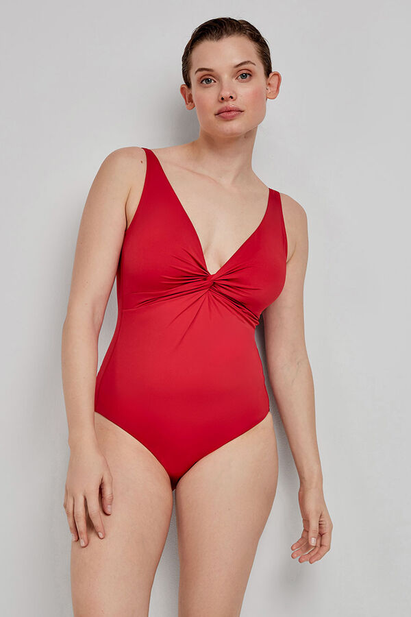 Gisela Fato de banho emagrecedor sem aro aro azul marinho vermelho