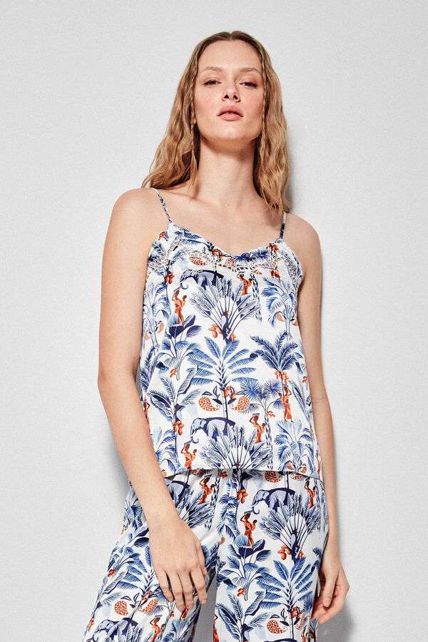 Gisela Camiseta tirantes estampado floral blanco