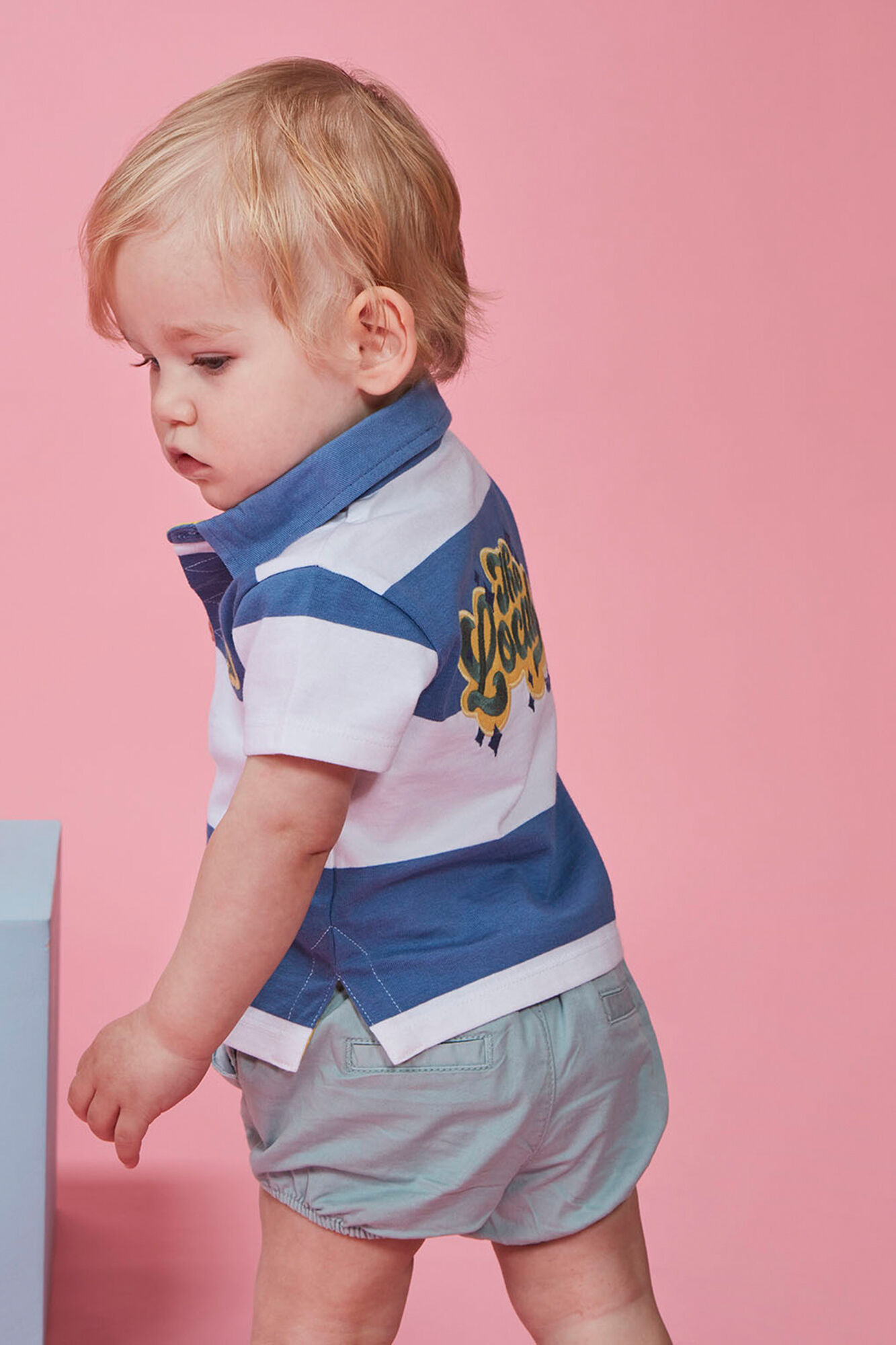 Gocco Polo de rayas estampado the locals blanco