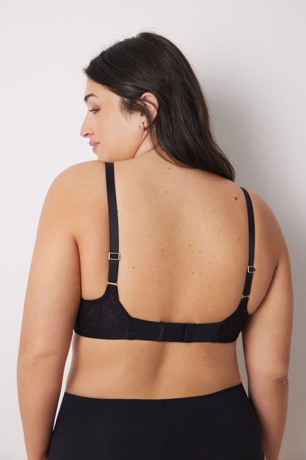 Women'secret INTUITIVE Soutien halter enchimento renda preto preto