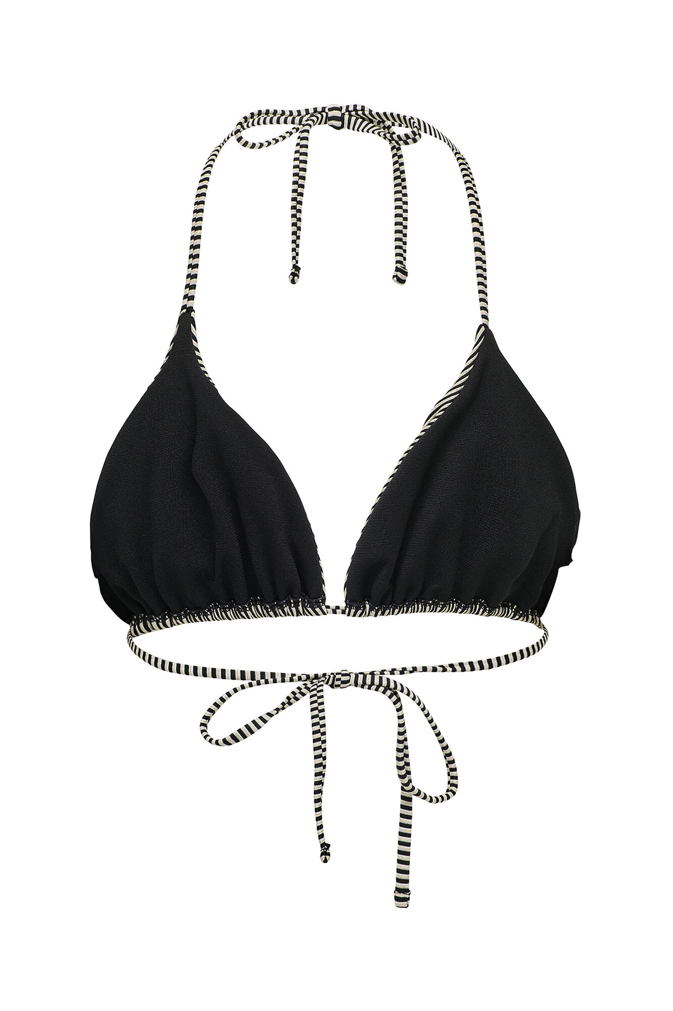 Only Top de bikini triangular lurex rayas 