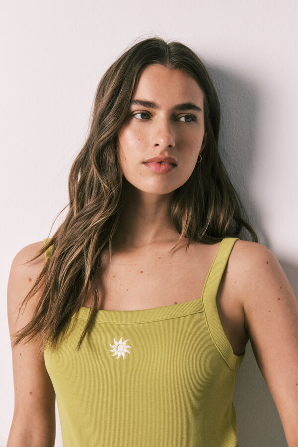 Women'secret Pijama curto de al&ccedil;as verde verde