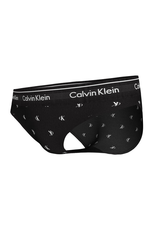 Calvin Klein Calcinha estampada CK preto
