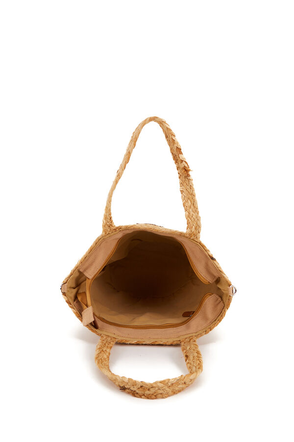 Abbacino Cesta pequena de ráfia estampado estampado