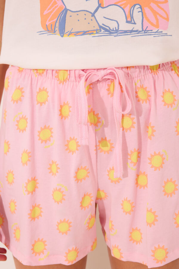 Women'secret Pijama curto com sola Snoopy  bege