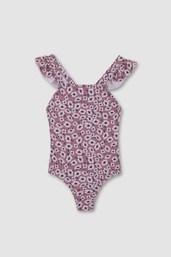 Gocco Traje De Ba&ntilde;o Estampado Flor Grande Rosa rosa