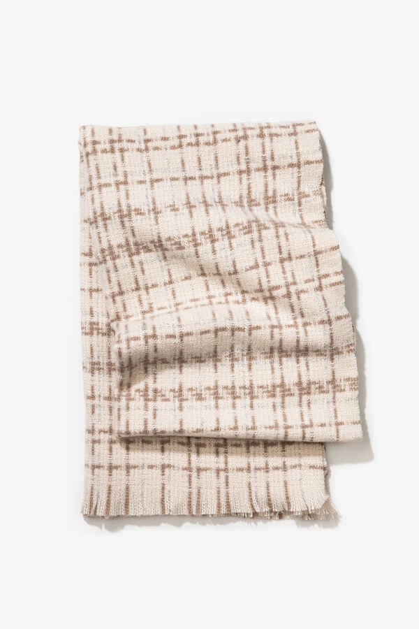 Vilanova Manta Bufanda de Cuadros beige