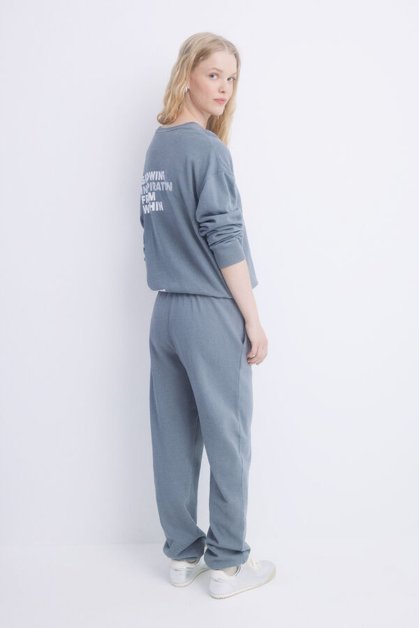 HI&BYE Pantal&oacute;n jogger felpa gris claro gris