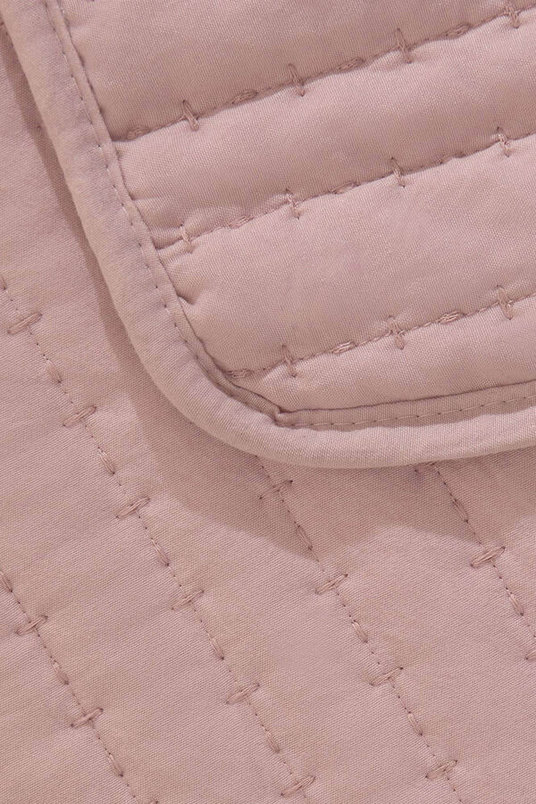 Textura Colcha detalle bordado. Cama 80-90cm. rosa