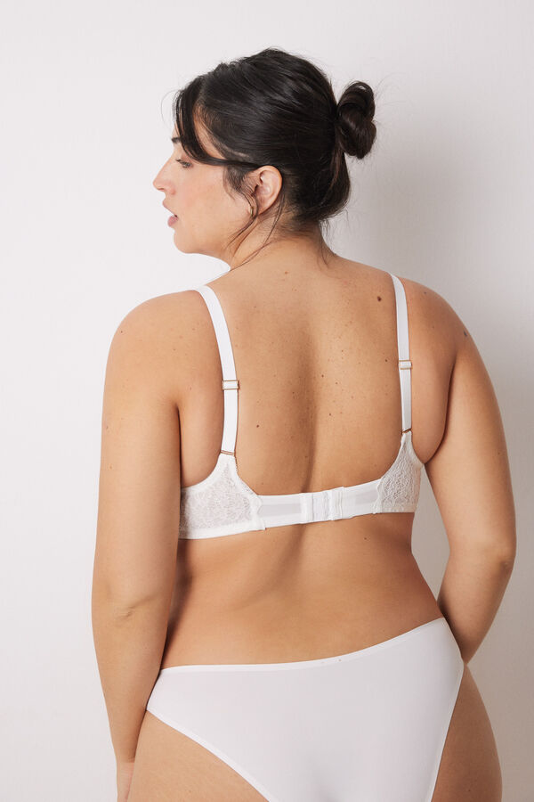 Women'secret INTUITIVE Soutien halter enchimento renda branco branco