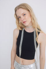 HI&BYE Crop top algod&atilde;o preto preto