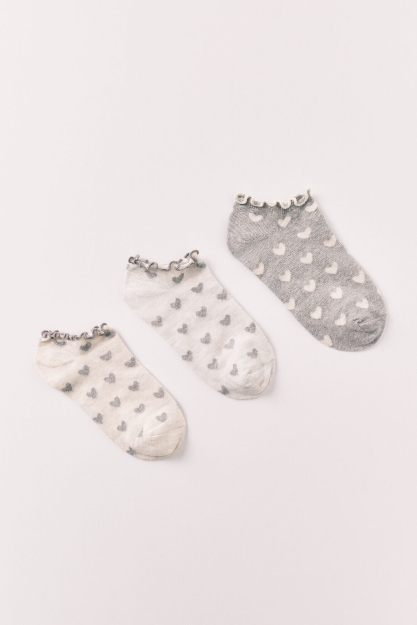 Women'secret Pack 3 calcetines cortos estampado corazones