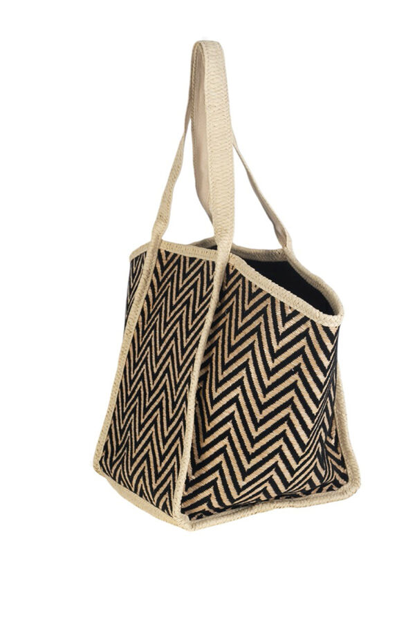 Kbas Bolso grande estampado rayas negro