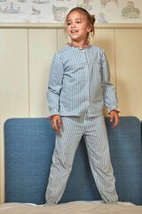 Gocco Pijama de raias com contraste azul azul