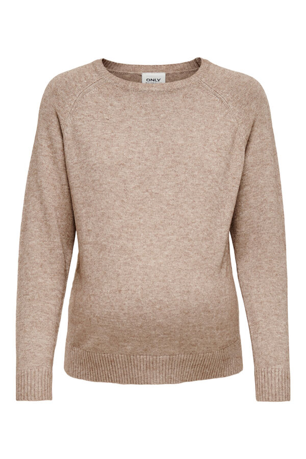 Only Maternity Malha de pré-mamã com gola redonda bege
