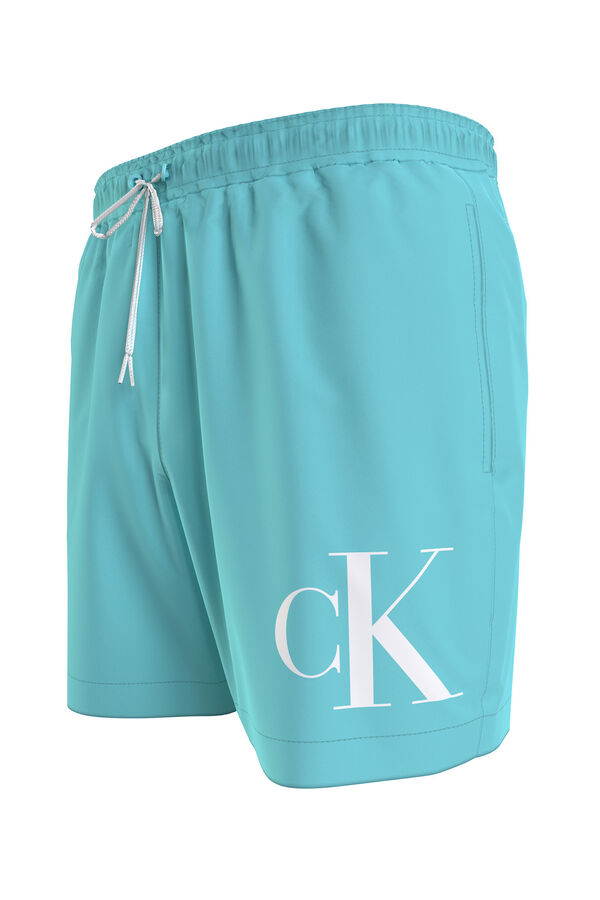 Calvin Klein Ba&ntilde;ador corto con cord&oacute;n  turquesa