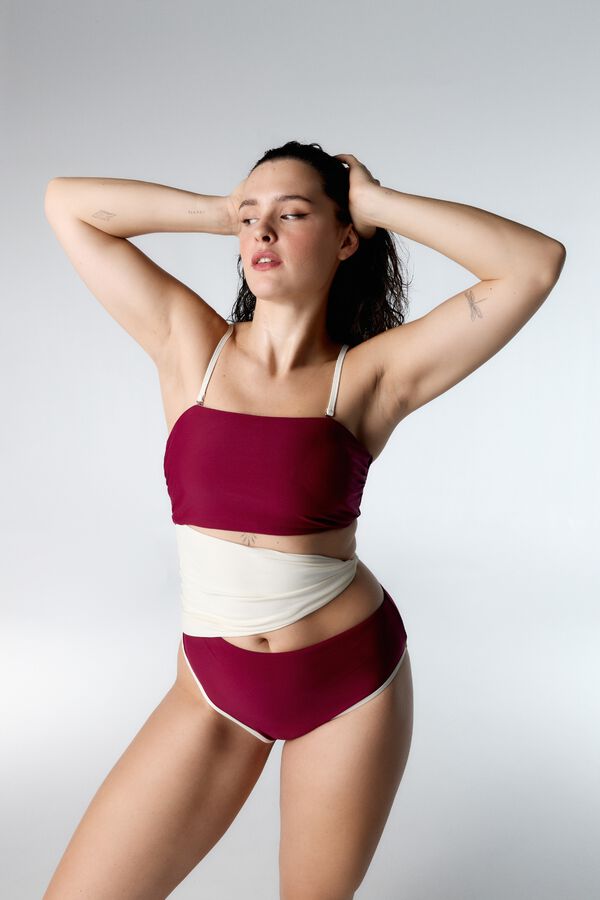 Black Limba Fato de banho bandeau Tahit&iacute; estampado
