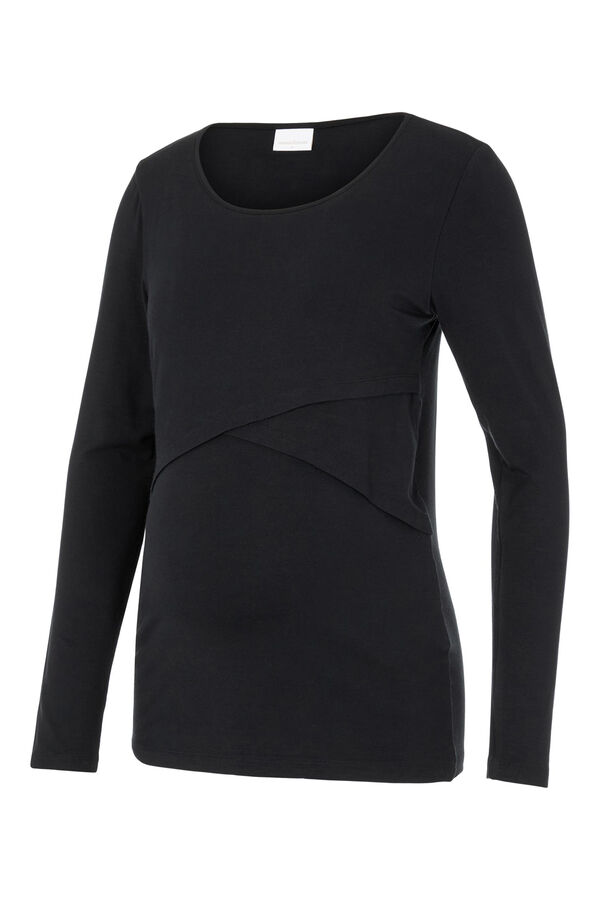 Mamalicious Top de Tencel maternity 2 fun&ccedil;&otilde;es preto