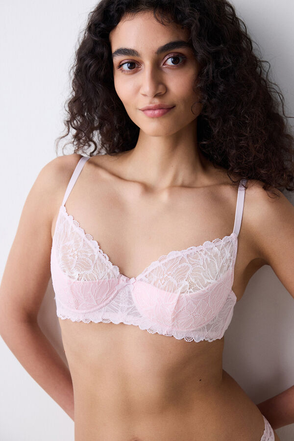 Penti Suti&atilde; com aro de renda rosa rosa