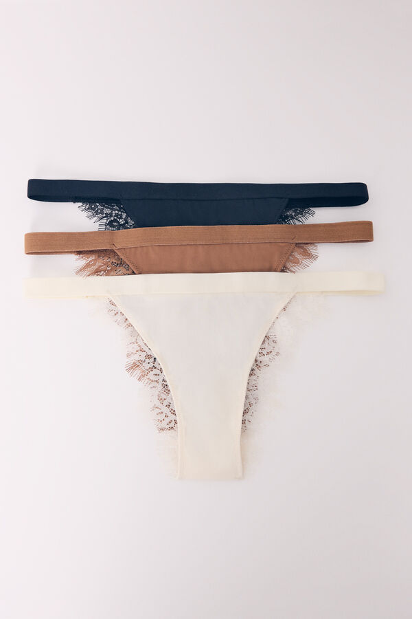 Women'secret Pack 3 bragas brasile&ntilde;a microfibra kaki