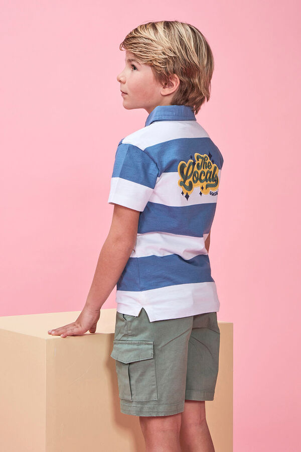 Gocco Polo de rayas estampado the locals blanco blanco