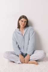 Women'secret Robe curta de tecido de pelo azul lurex azul