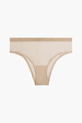 Calvin Klein Tanga de renda Intrinsic bege