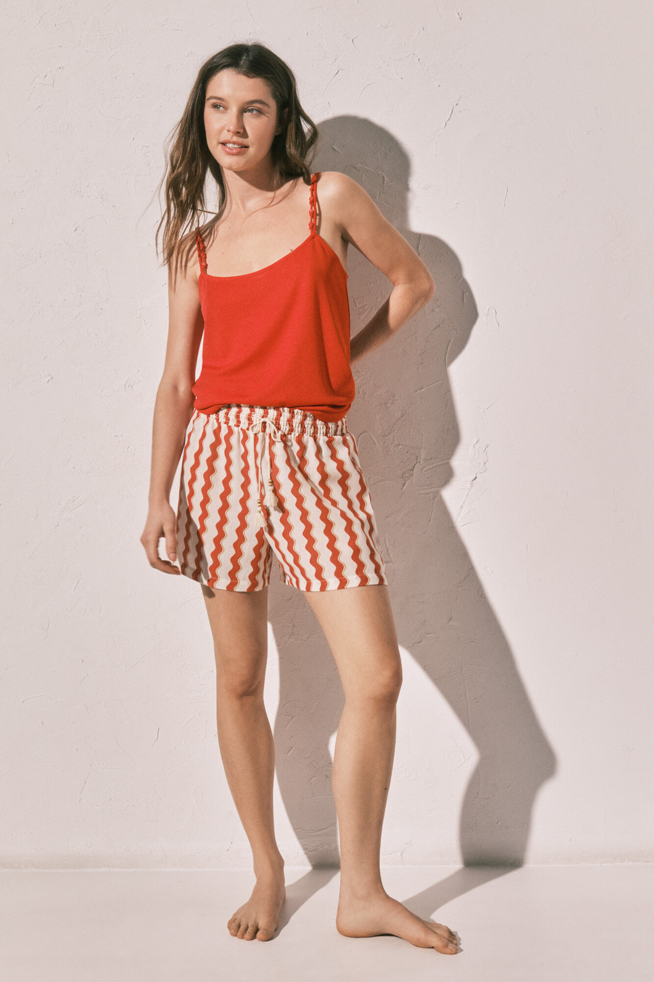 Women'secret T-shirt de al&ccedil;as finas coral