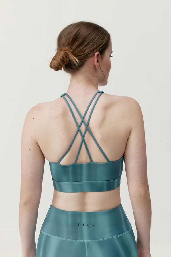 Born Living Yoga Top Blanche &Aacute;rtico azul