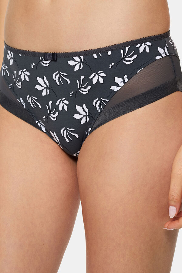 DIM Braga cl&aacute;sica Generous de suave microfibra y detalles en malla estampado