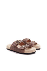 Abbacino Sandália rasa de mulher de esparto vison