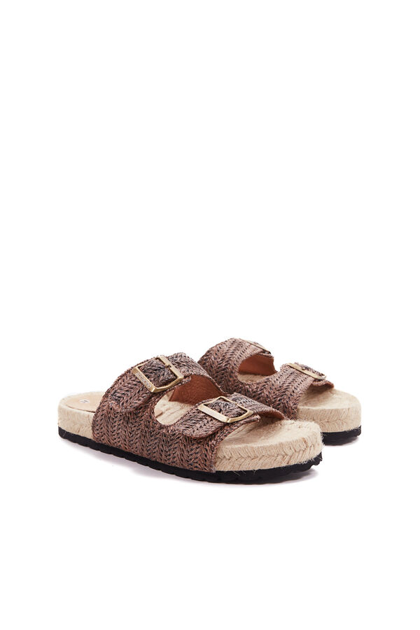 Abbacino Sandália rasa de mulher de esparto vison