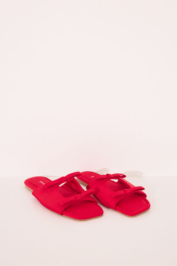 Women'secret Zapatillas abiertas rojo lazos rojo