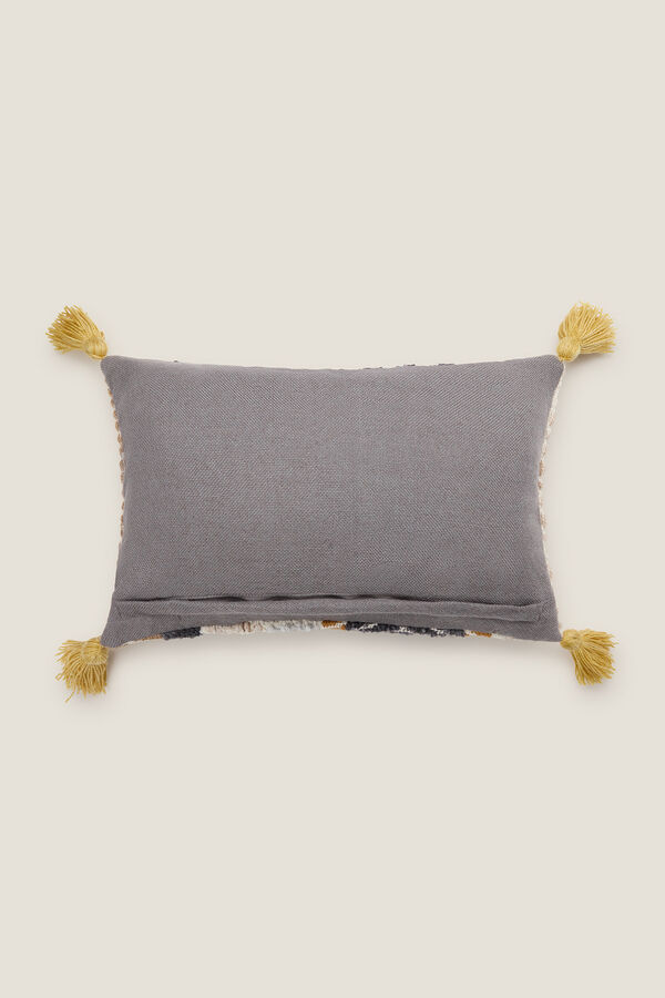 Textura Capa travesseiro bordado pompons estampado