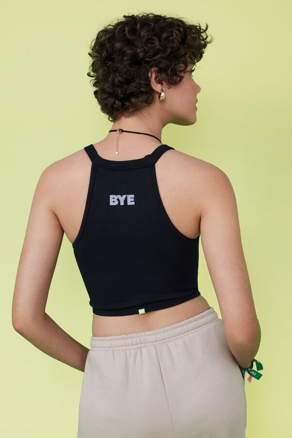 HI&BYE Crop top halter seamless negro negro