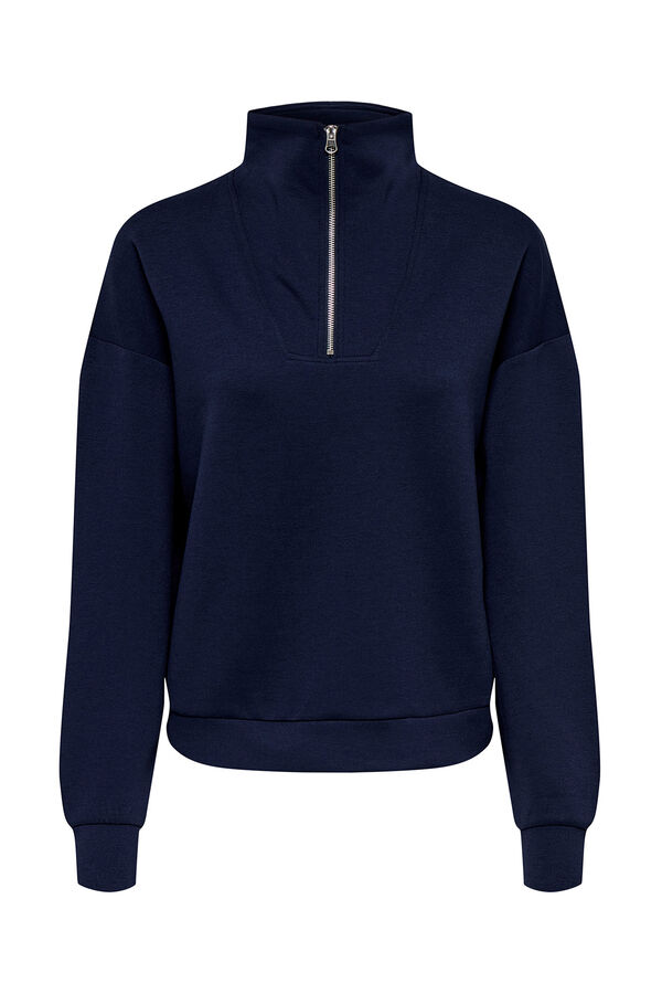 Only Play Sudadera zip cuello alto azul